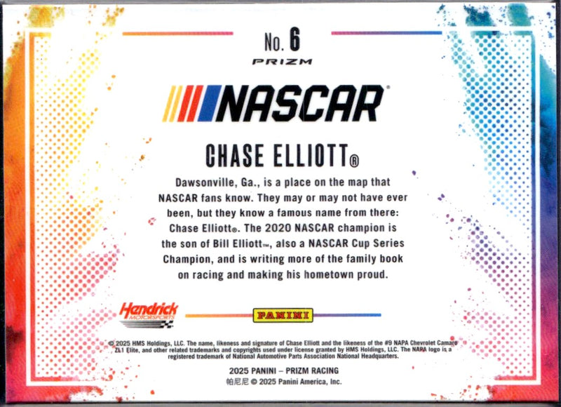 Chase Elliott 2025 Panini Prizm NASCAR Color Blast SSP #6-2
