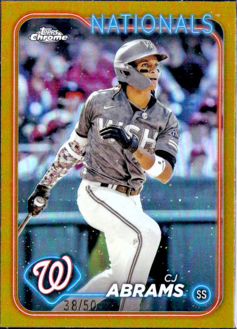 Cj Abrams 2024 Topps Chrome Gold Refractor SP 38/50-1