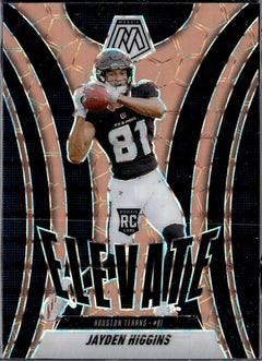 Jayden Higgins RC 2025 Panini Mosaic Orange Fluorescent Elevate Rookie #9-1