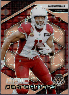 Larry Fitzgerald 2025 Panini Mosaic Orange Fluorescent Epic Performers #13-1