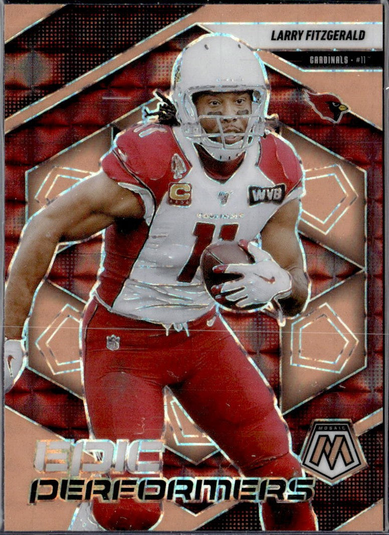 Larry Fitzgerald 2025 Panini Mosaic Orange Fluorescent Epic Performers #13