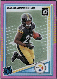 Kaleb Johnson RC 2025 Donruss Optic Preview Pink Rated Rookie #322-1