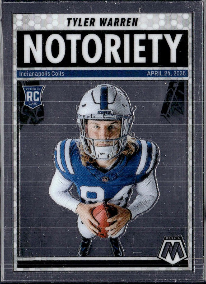 Tyler Warren RC 2025 Panini Mosaic Notoriety Rookie #25-1