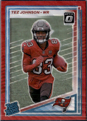 Tez Johnson RC 2025 Donruss Optic Preview Red Wave Rated Rookie #313