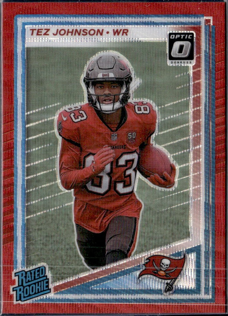 Tez Johnson RC 2025 Donruss Optic Preview Red Wave Rated Rookie #313-1