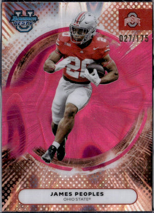 James Peoples RC 2025 Bowman U Best Pink Lava Refractor Rookie SP 27/175