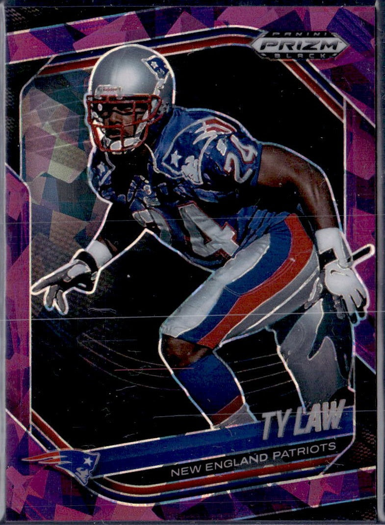 Ty Law 2025 Panini Prizm Black Purple Ice SP 129/149-1