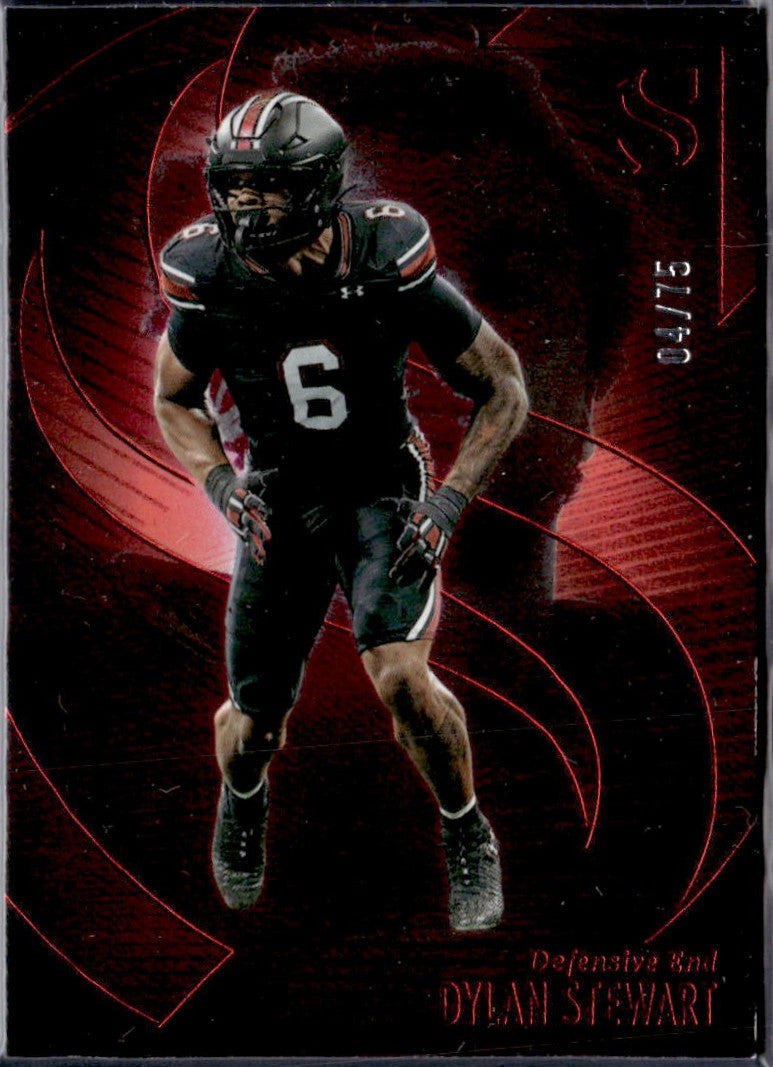 Dylan Stewart 2025 Panini Silhouette Red Rookie SP 4/75-1