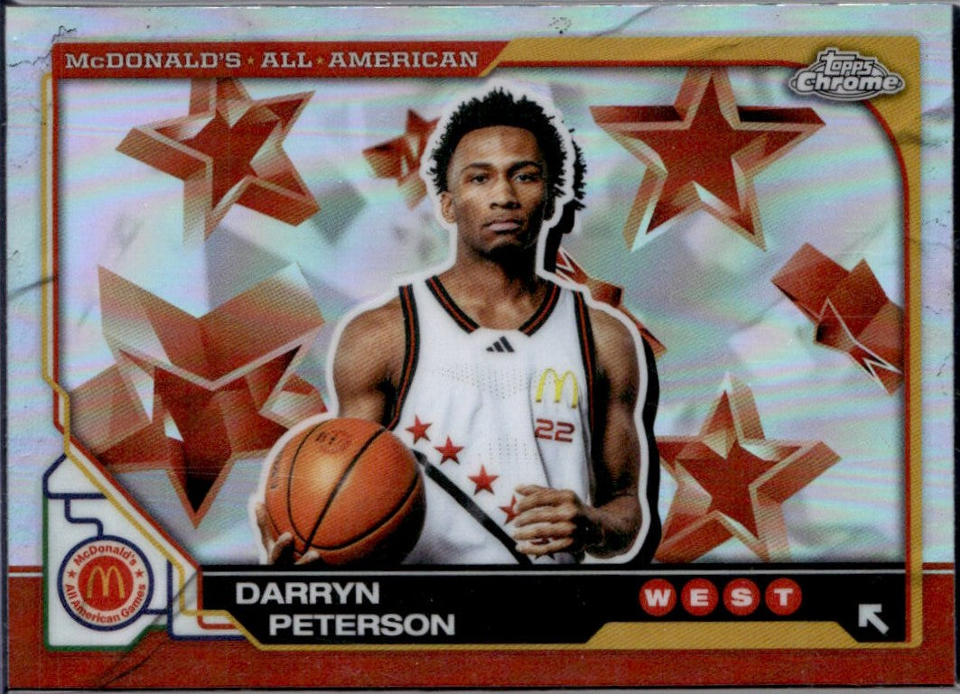 Darryn Peterson RC 2025 Topps Chrome Mcdonald's All American Refractor Rookie #50