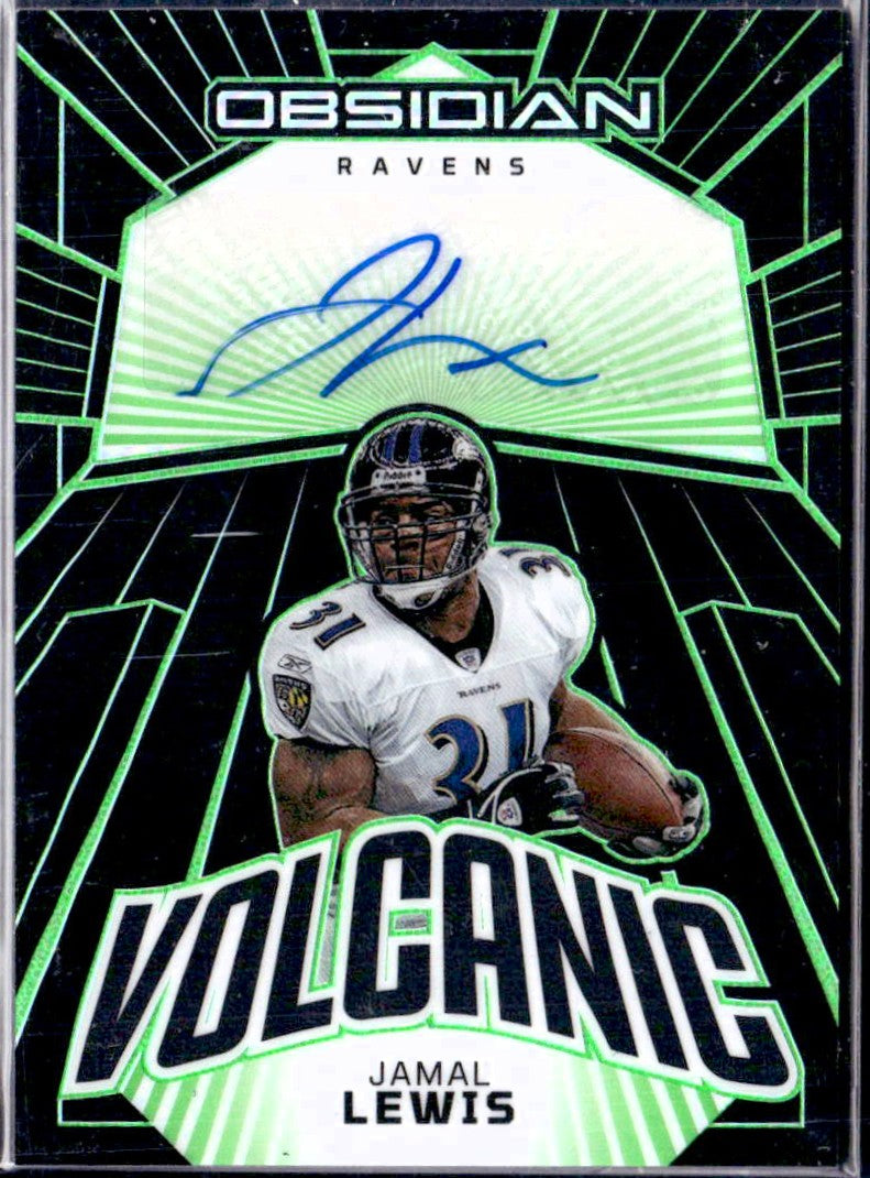 Jamal Lewis 2023 Panini Obsidian Green Volcanic Auto SP 20/25-1