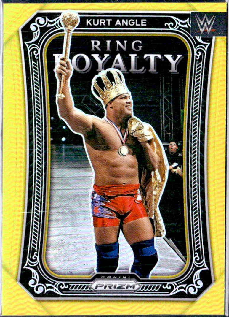 Kurt Angle 2023 Panini Prizm WWE Gold Ring Royalty SP 5/10-1