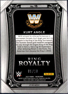 Kurt Angle 2023 Panini Prizm WWE Gold Ring Royalty SP 5/10-2