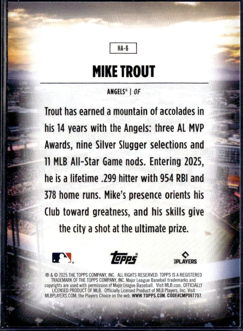 Mike Trout 2025 Topps Home Field Advantage SSP