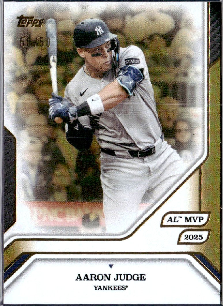 Aaron Judge 2025 Topps MVP Collection Gold Foil SP 50/50