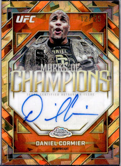 Daniel Cormier 2026 Topps Chrome Sapphire UFC Orange Marks Of Champions Auto SP 12/25-1