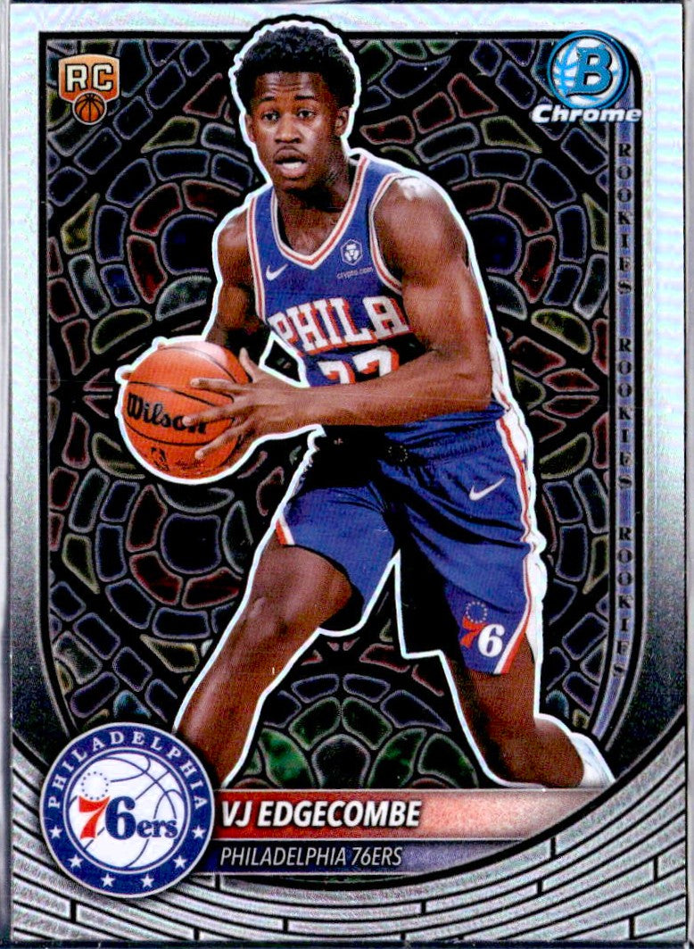 Vj Edgecombe RC 2025-26 Bowman Chrome Etched In Glass Variation Rookie SSP-1