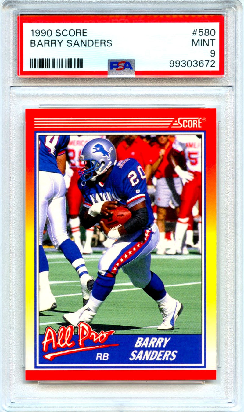 Barry Sanders 1990 Score All Pro #580 PSA 9-1