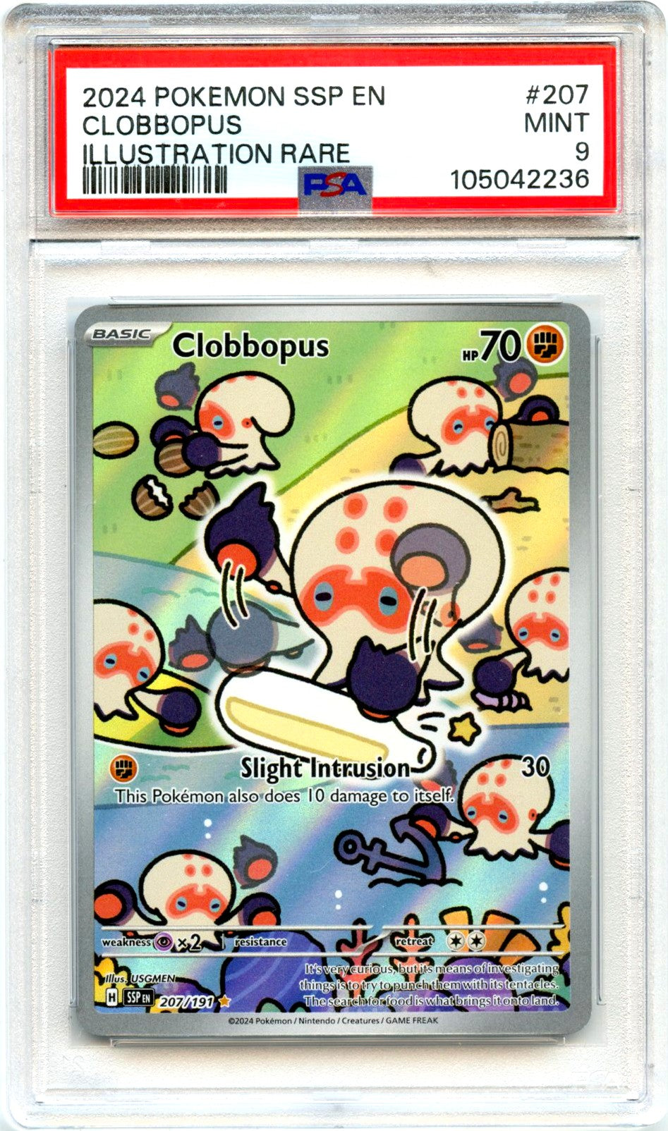 Clobbopus 2024 Pokemon Surging Sparks Illustration Rare #207/191 PSA 9