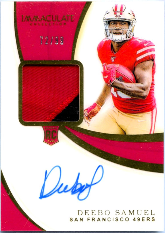Product Deebo Samuel RC 2019 Immaculate Rookie Patch Auto SP 72/99 Link