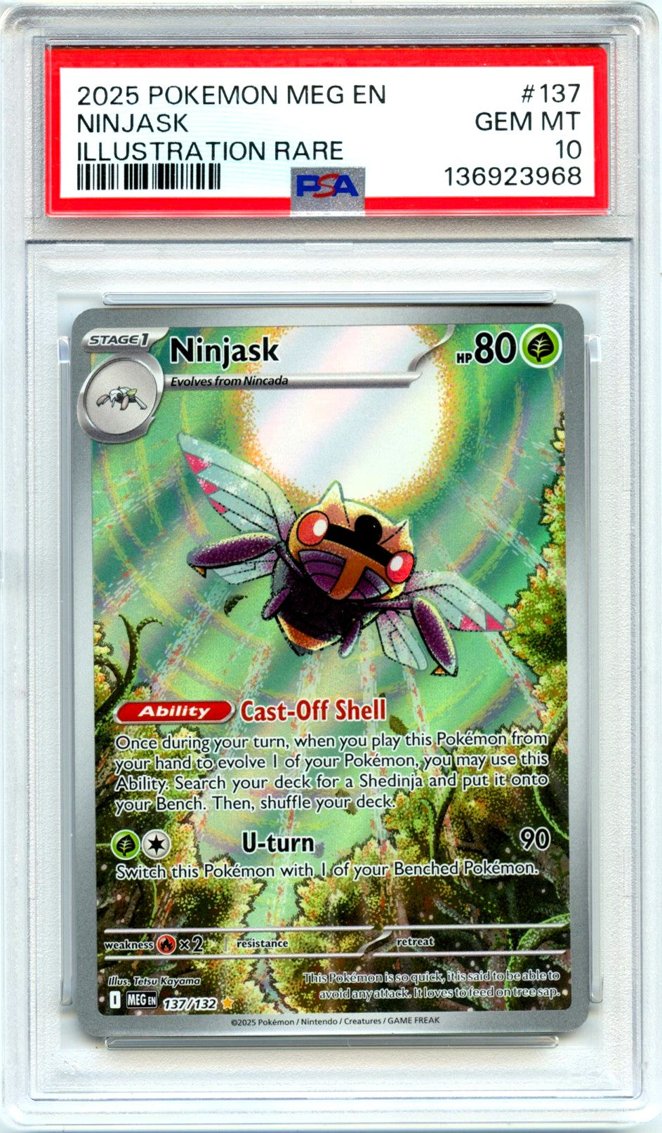Ninjask 2025 Pokemon Mega Evolution Illustration Rare #137/132 PSA 10
