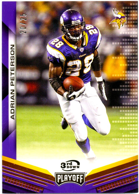 Adrian Peterson 2019 Panini Playoff 3rd Down Parallel SP 20/25