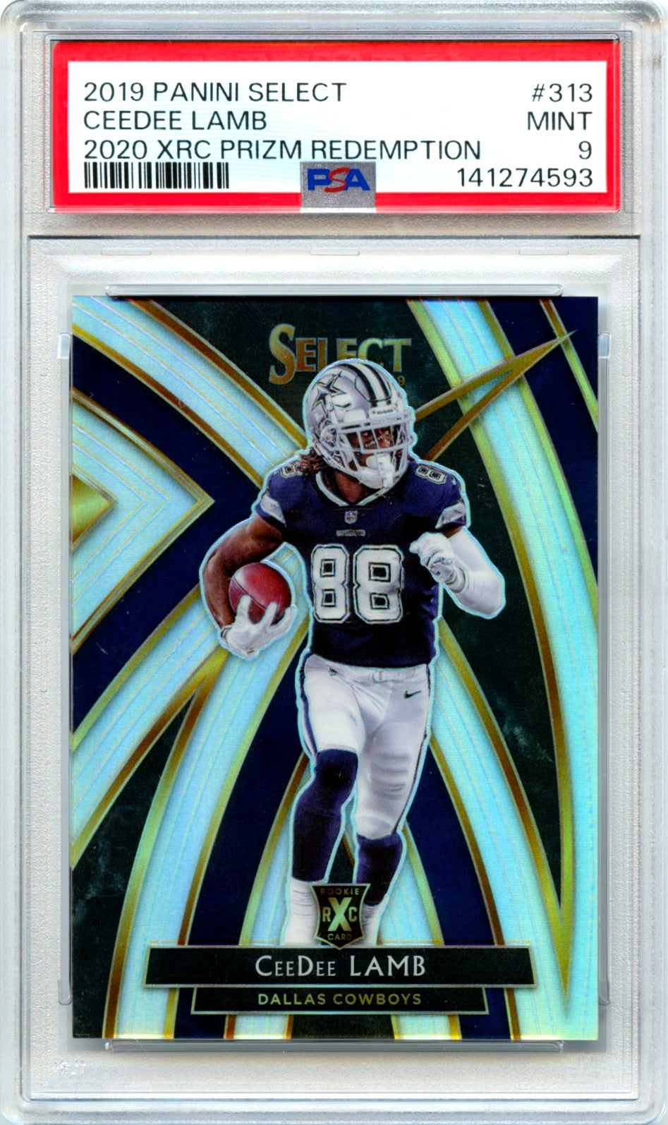Ceedee Lamb RC 2019 Panini Select XRC '20 Rookie #313 PSA 9