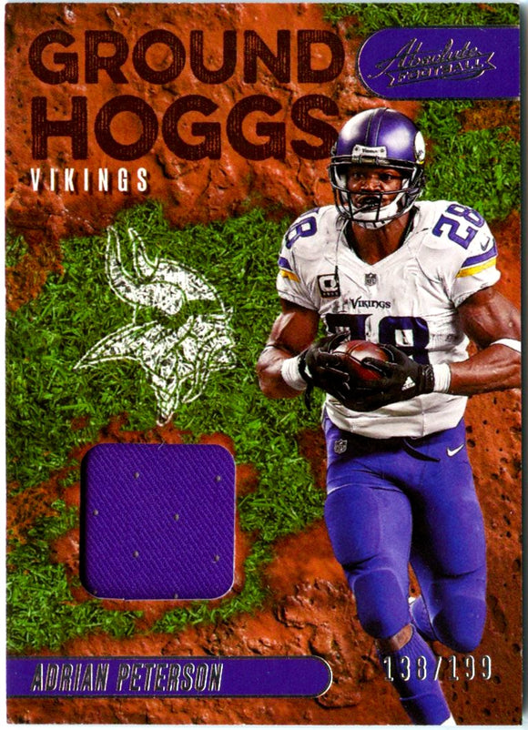 Adrian Peterson 2023 Panini Absolute Ground Hoggs Jersey Patch SP 138/199