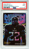 Derrick Henry 2022 Panini Select Zebra Prizm Neon Icons SSP PSA 9