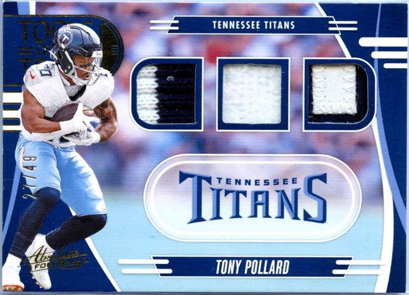 Tony Pollard 2025 Panini Absolute Tools Of The Trade Triple Patch SP 27/49-1