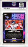 Derrick Henry 2022 Panini Select Zebra Prizm Neon Icons SSP PSA 9