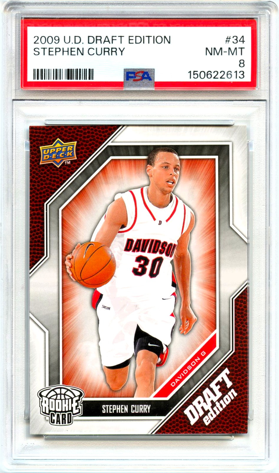 Stephen Curry RC 2009-10 Upper Deck Draft Edition Rookie #34 PSA 8
