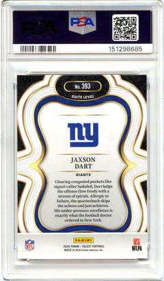 Jaxson Dart RC 2025 Panini Select Suite Level Rookie #393 PSA 10-2