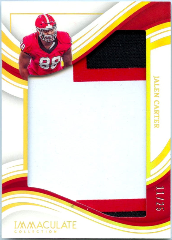 Product Jalen Carter RC 2023 Immaculate Collegiate Gold Jumbo Rookie Patch SP 11/25 Link