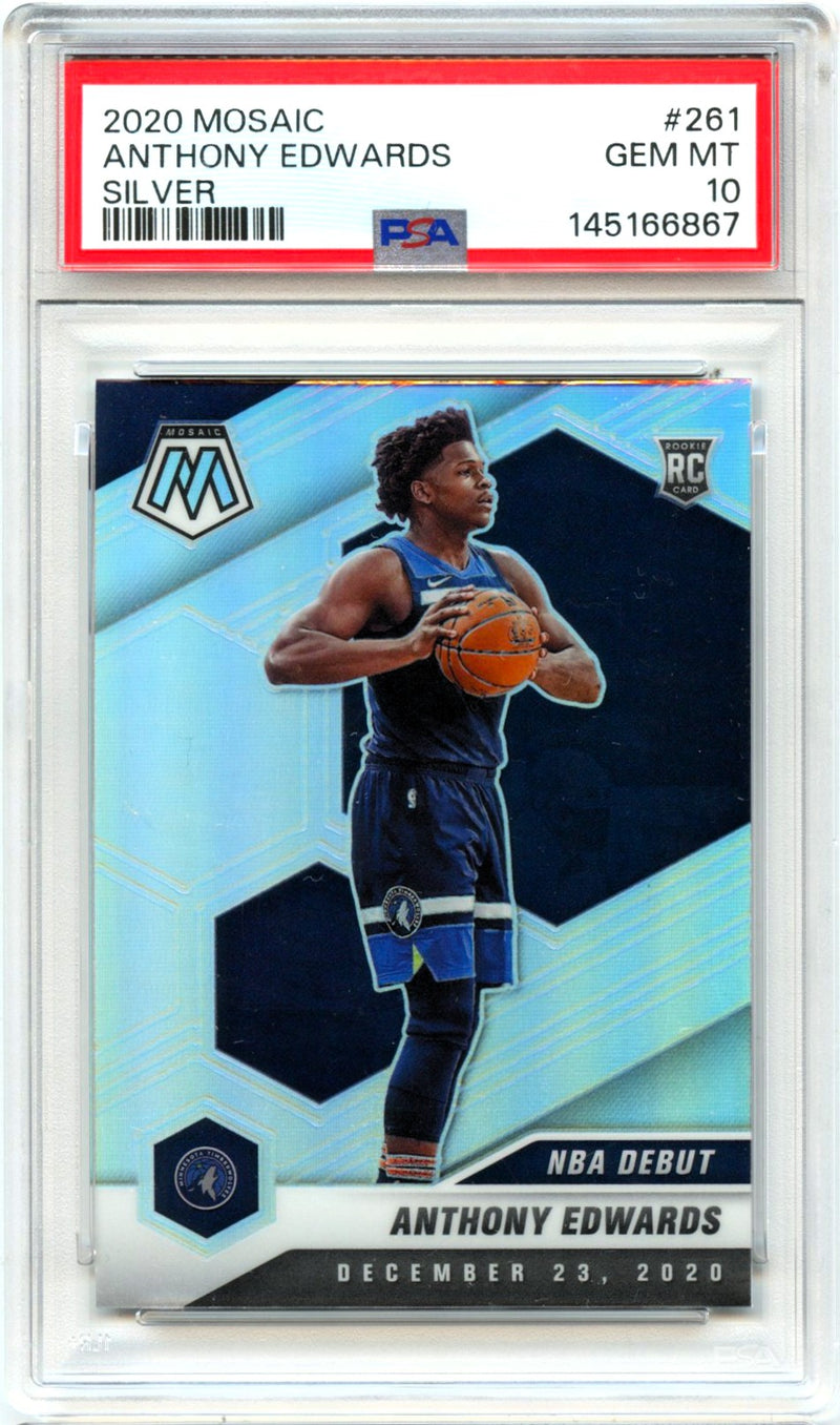 Anthony Edwards RC 2020-21 Panini Mosaic Silver Rookie #261 PSA 10-1