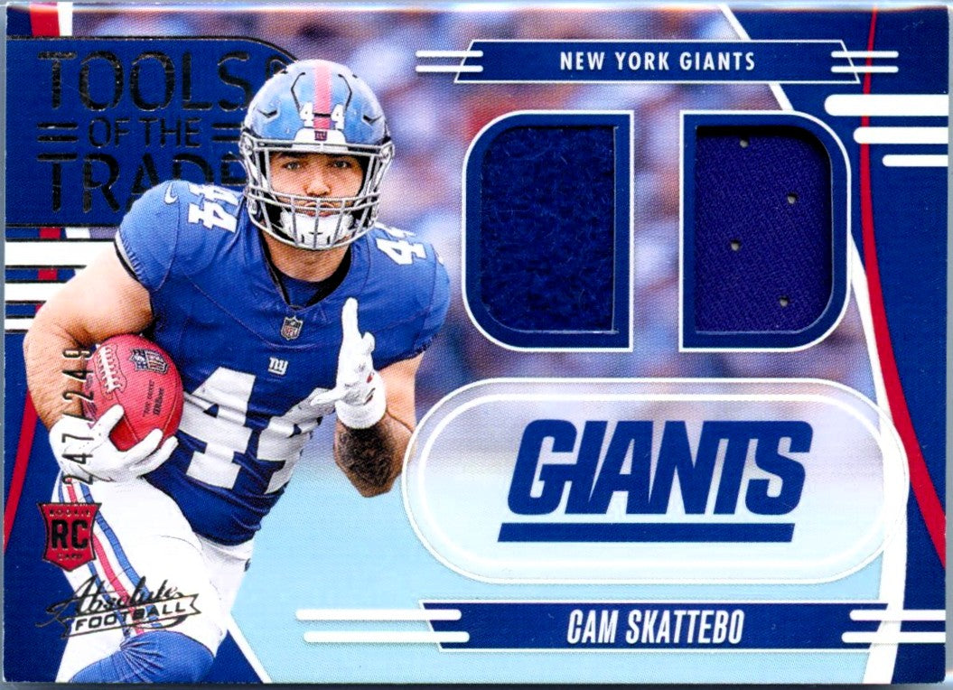 Cam Skattebo RC 2025 Panini Absolute Tools Of The Trade Dual Rookie Patch SP 247/249-1