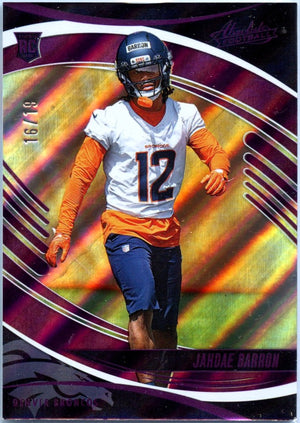 Jahdae Barron RC 2025 Panini Absolute Purple Pillars Rookie SP 16/19
