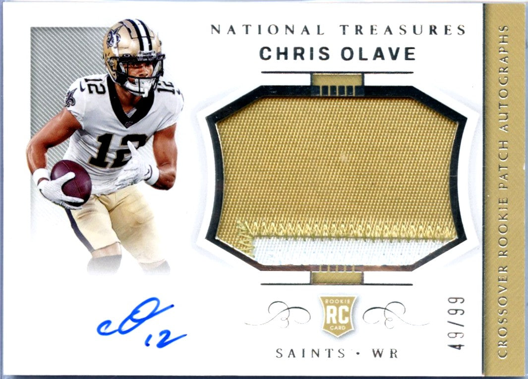 Chris Olave RC 2022 National Treasures Rookie Patch Auto SP 49/99