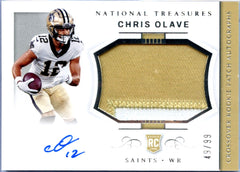 Chris Olave RC 2022 National Treasures Rookie Patch Auto SP 49/99-1