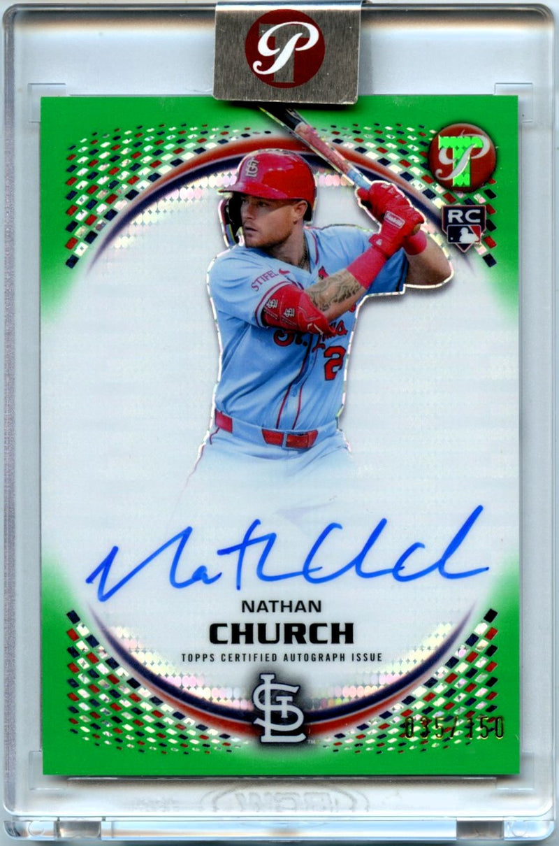 Nathan Church RC 2026 Topps Pristine Green Pulsar Pristine Rookie Auto SP 35/150-1