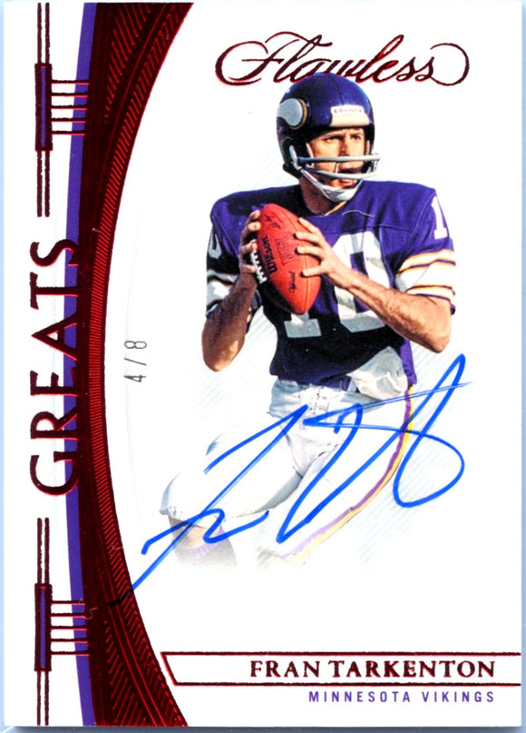 Product Frank Tarkenton 2022 Flawless Red Greats Auto SP 4/8 Link