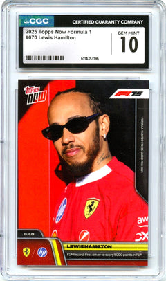 Lewis Hamilton 2025 Topps Now Formula 1 #70 CGC 10-1