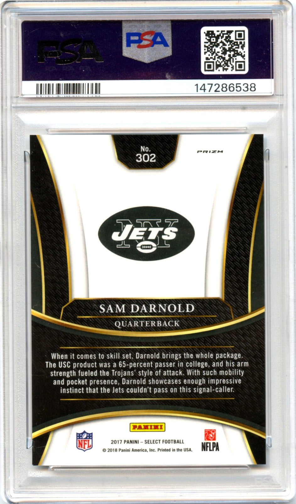 Sam Darnold RC 2017 Panini Select XRC '17 Rookie #302 PSA 9