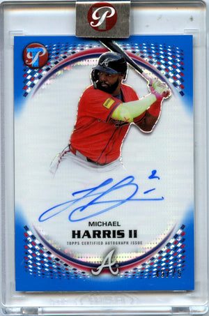 Michael Harris II 2026 Topps Pristine Blue Pulsar Pristine Auto SP 49/75