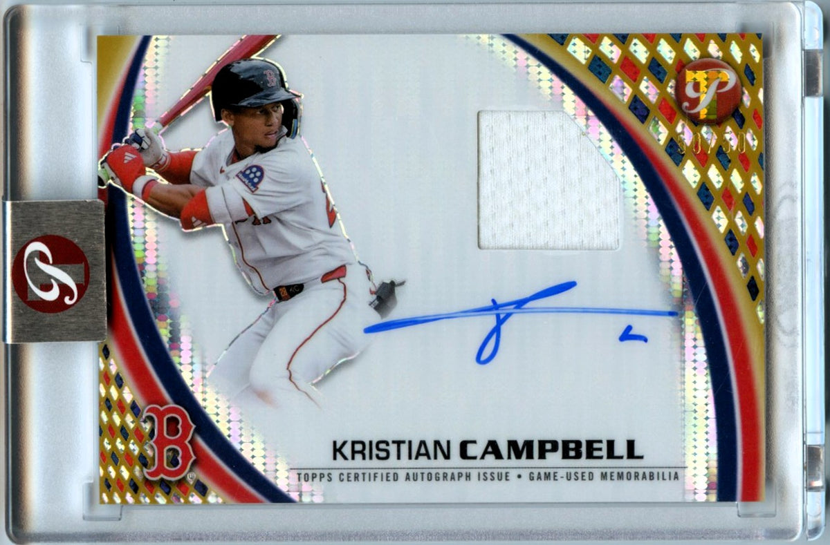 Kristian Campbell 2026 Topps Pristine Gold Pulsar Pristine Game Used Patch Auto SP 50/50