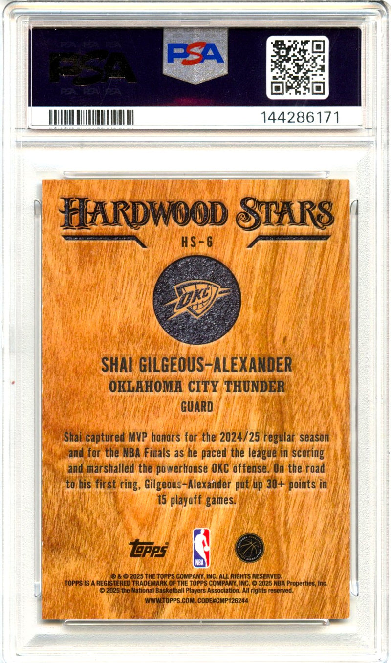 Shai Gilgeous-Alexander 2025-26 Topps Hardwood Stars SSP PSA 8-2