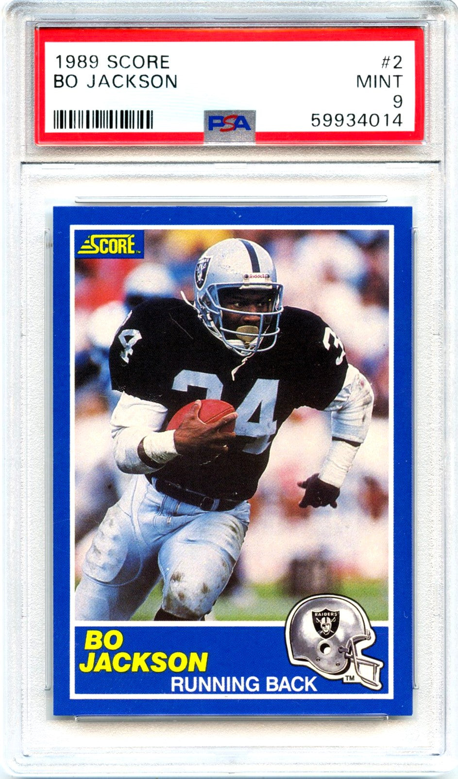 Bo Jackson 1989 Score Football #2 PSA 9