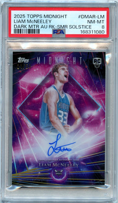 Liam Mcneeley RC 2025 Topps Midnight Summer Solstice Dark Matter Rookie Auto SP 1/50 PSA 8-1