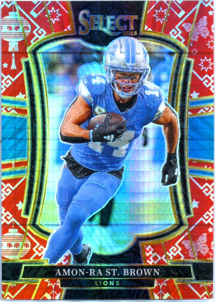 Amon-Ra St Brown 2025 Panini Select Premier Level Lucky Envelope SP 4/8