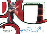Michael Penix Jr RC 2024 Immaculate Green Rookie Patch Auto SP 8/18