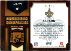 Joe Horn 2007 Playoff Prestige Gridiron Heritage Game Used Patch SP 30/50-2